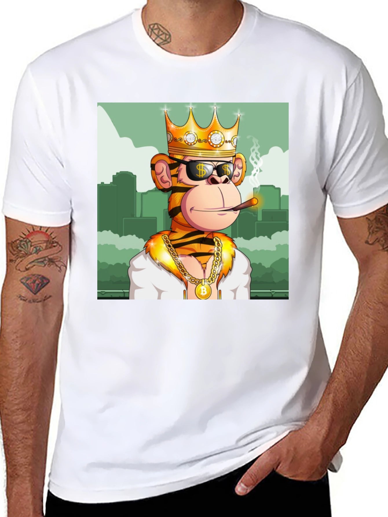 King Monkey Graphic Tee - Black Crewneck