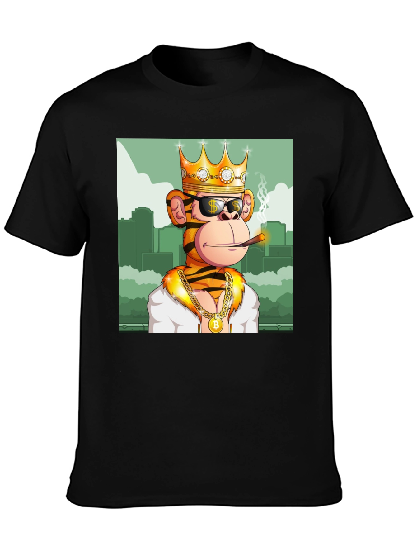 King Monkey Graphic Tee - Black Crewneck