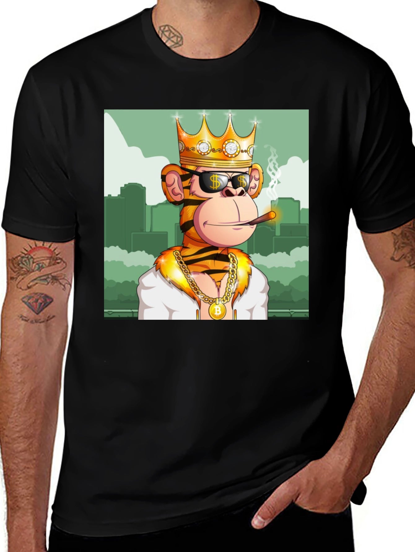 King Monkey Graphic Tee - Black Crewneck