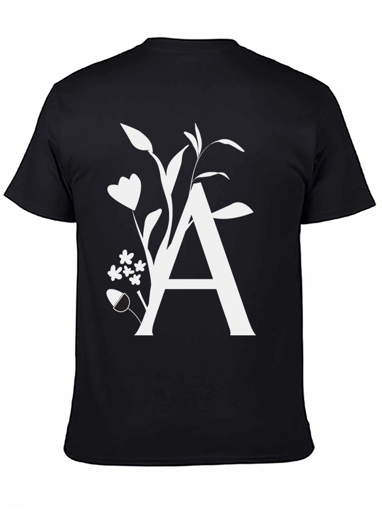 Floral Letter A T-Shirt - Stylish Initial Tee