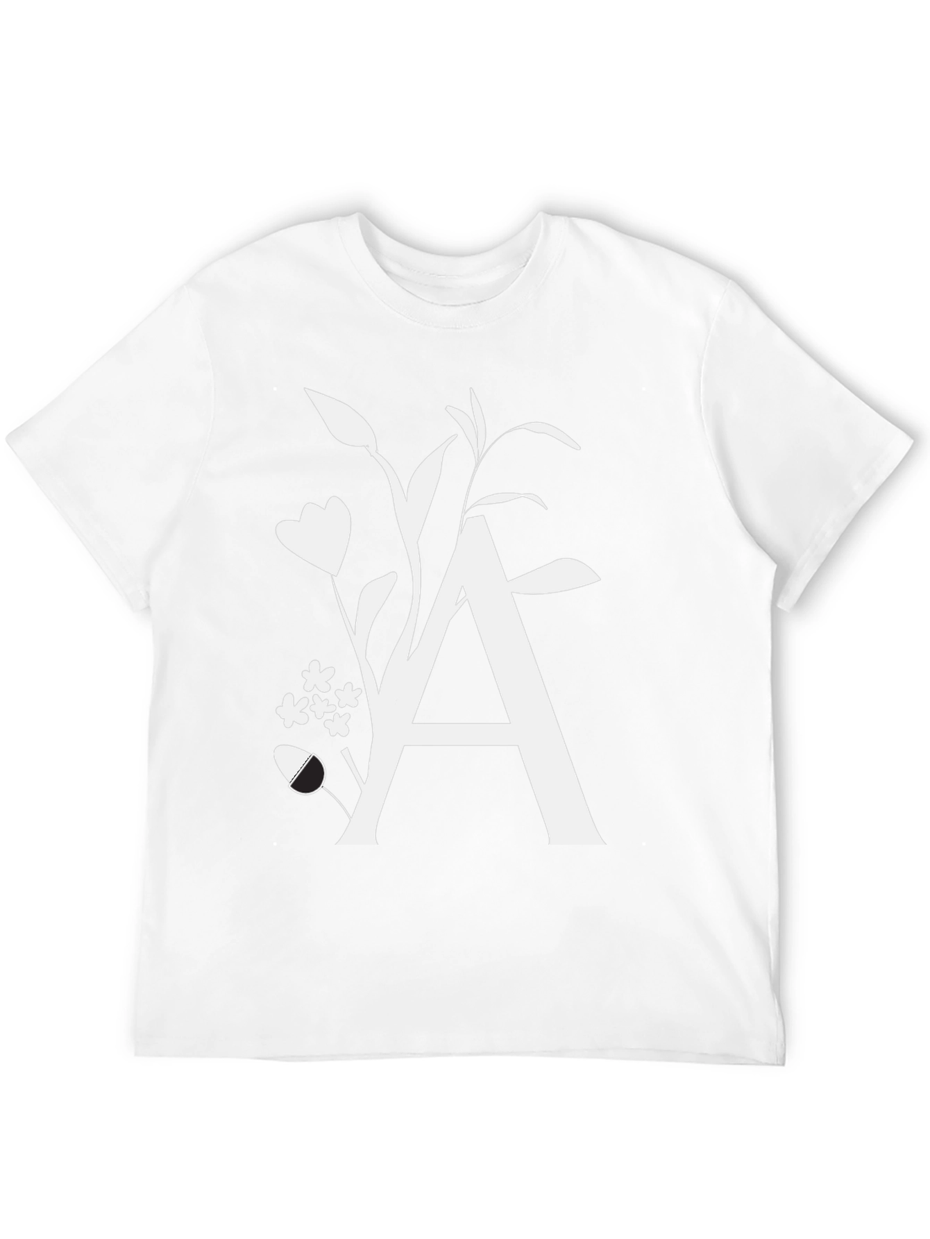 Floral Letter A T-Shirt - Stylish Initial Tee