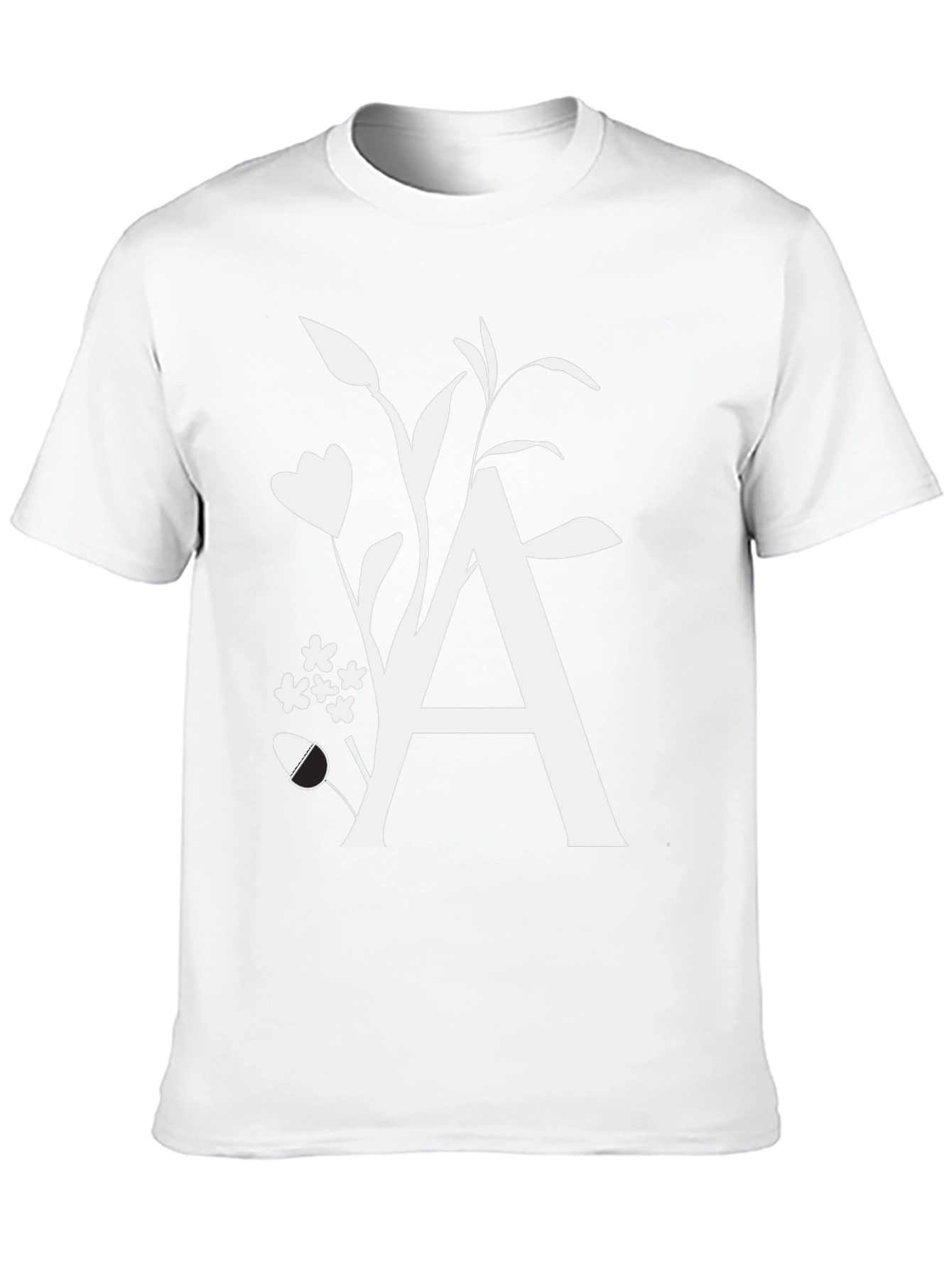 Floral Letter A T-Shirt - Stylish Initial Tee