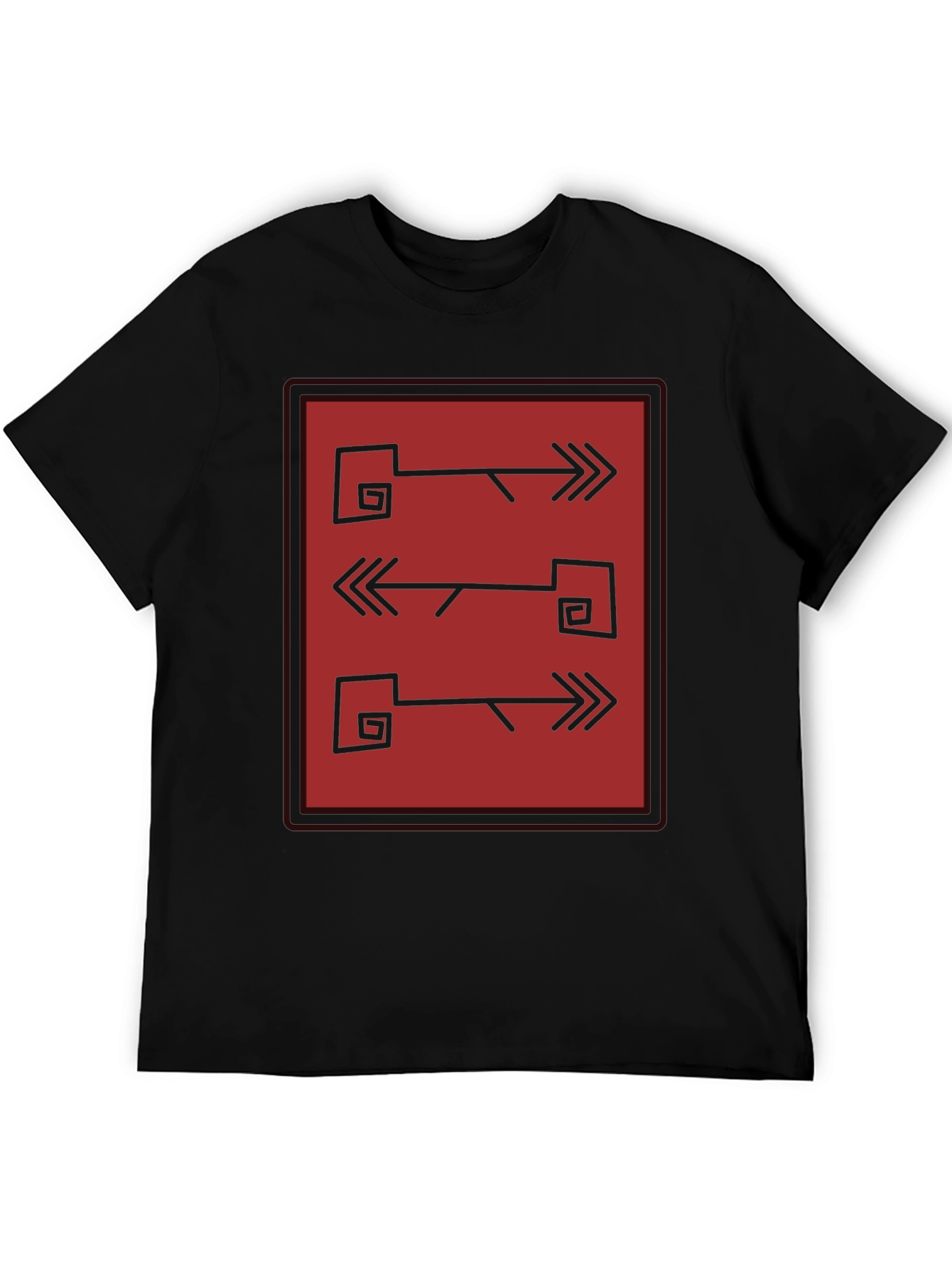 Abstract Arrows Graphic Tee - Mens Black Shirt