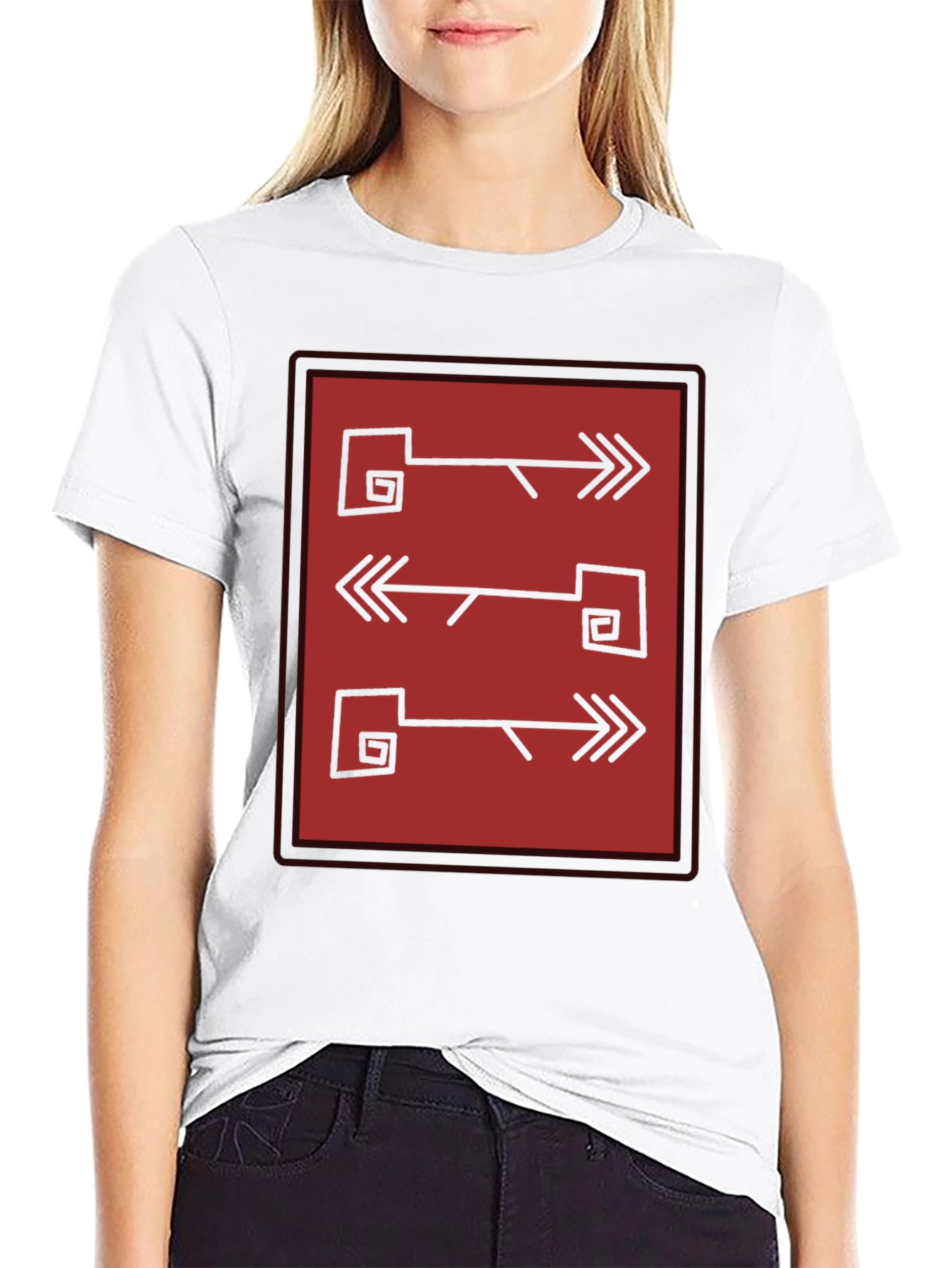 Abstract Arrows Graphic Tee - Mens Black Shirt