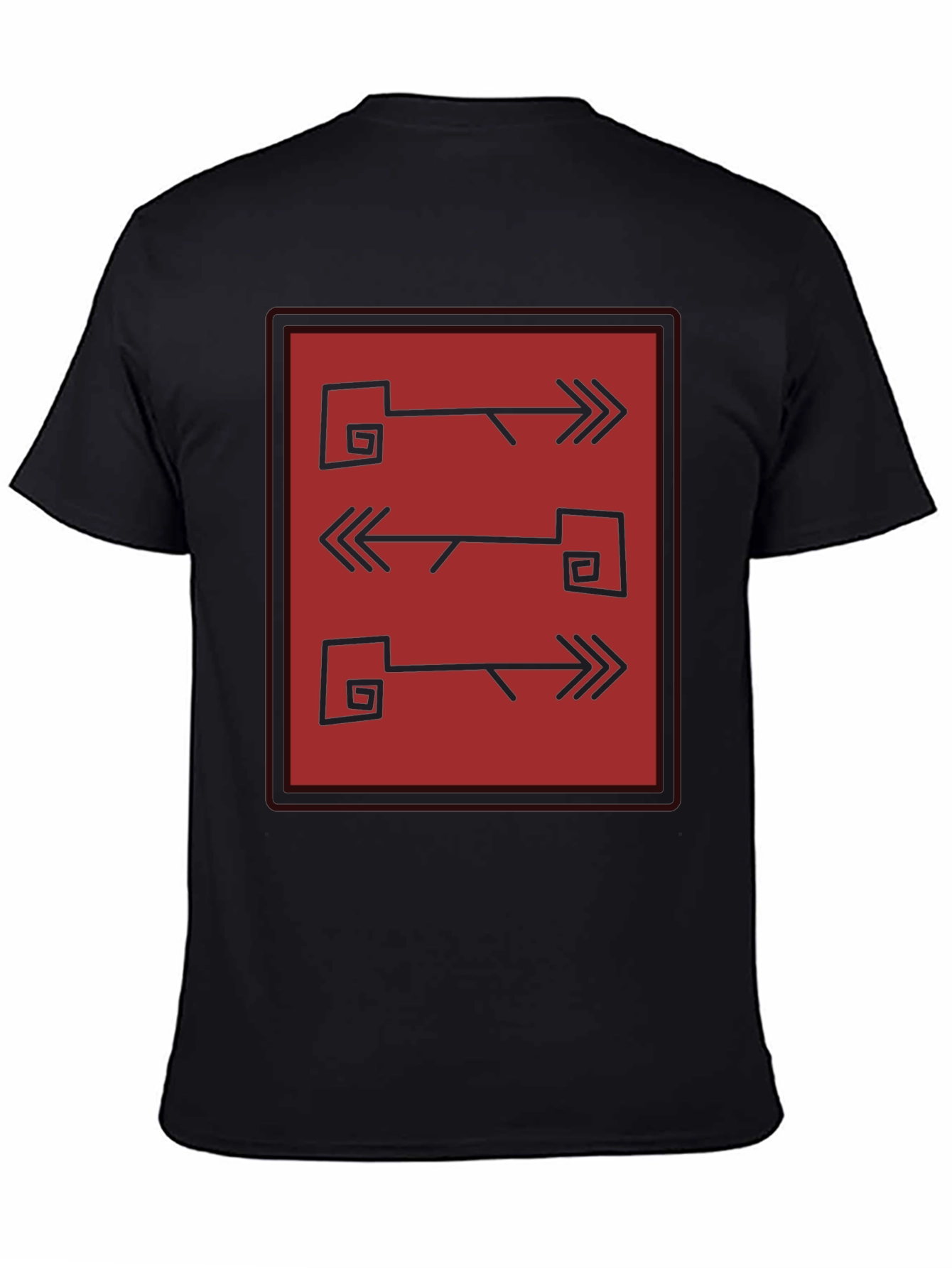Abstract Arrows Graphic Tee - Mens Black Shirt