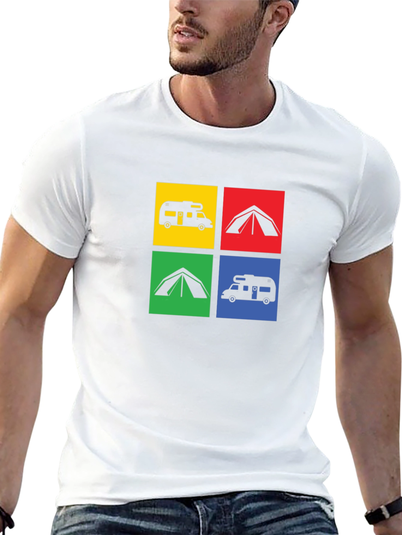 Camping Adventure T-Shirt: RV & Tent Design