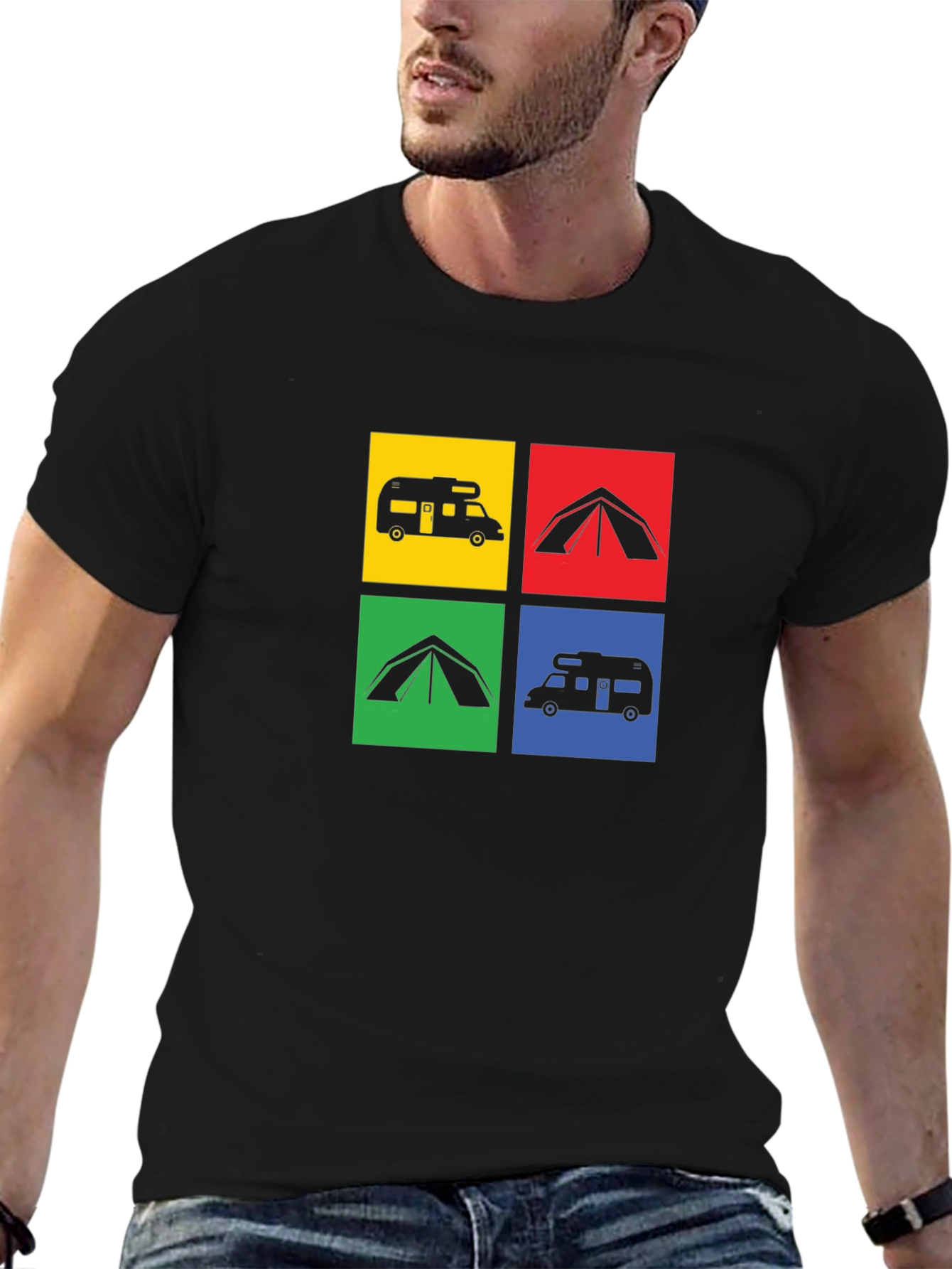 Camping Adventure T-Shirt: RV & Tent Design