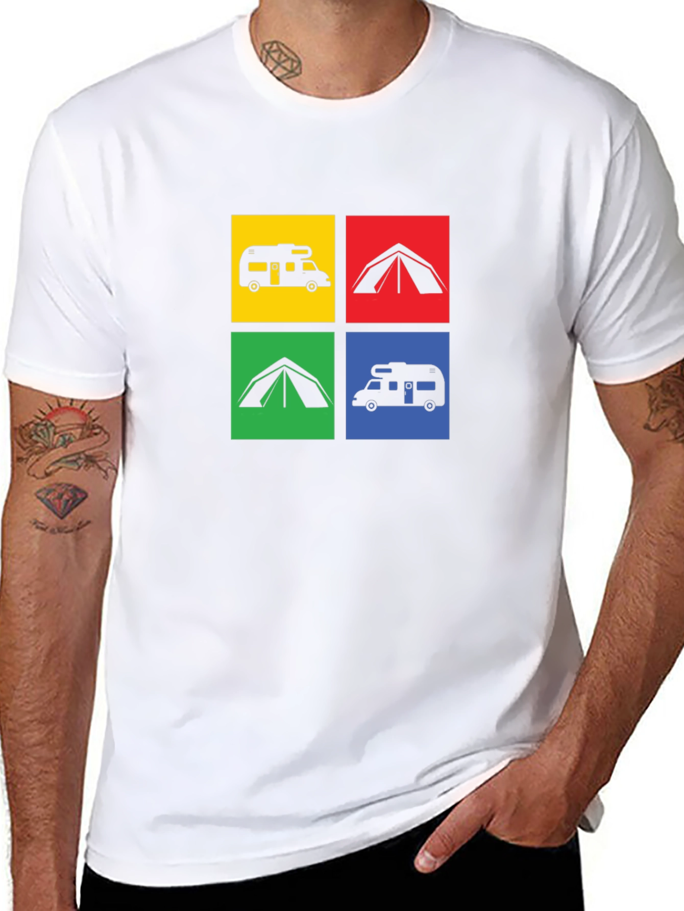 Camping Adventure T-Shirt: RV & Tent Design