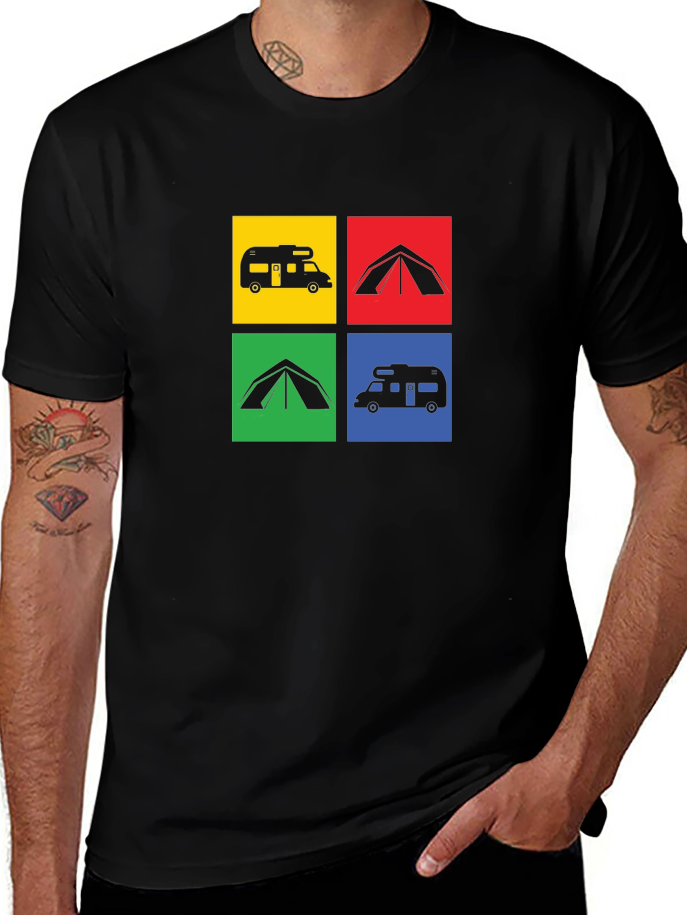 Camping Adventure T-Shirt: RV & Tent Design