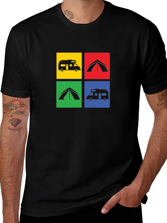 Camping Adventure T-Shirt: RV & Tent Design