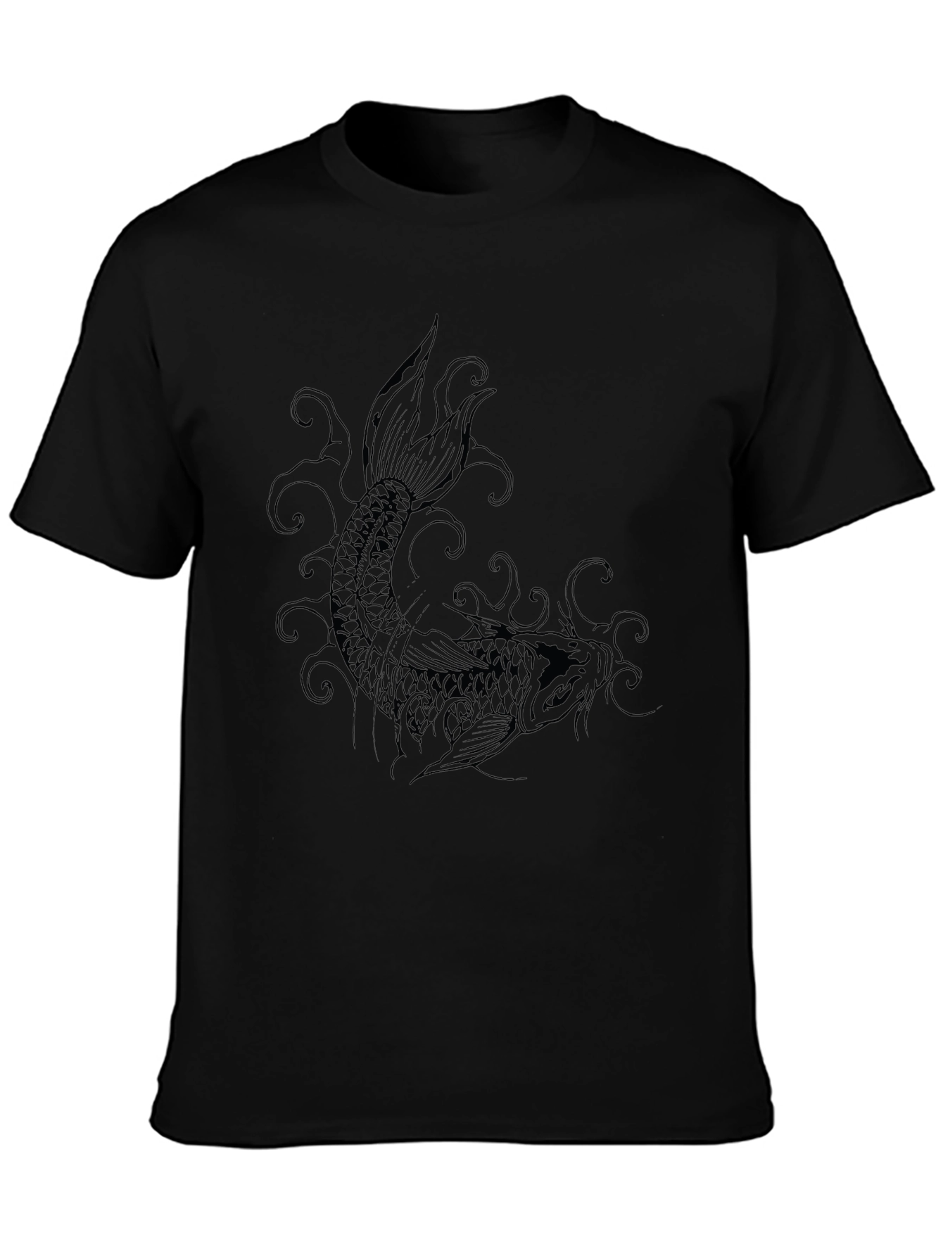 Black Koi Fish Graphic Tee