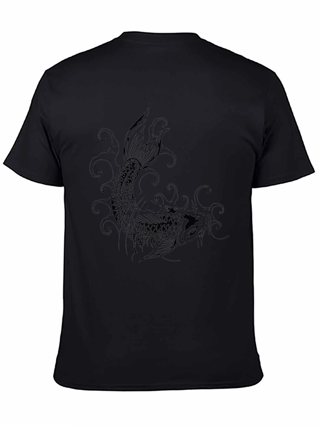 Black Koi Fish Graphic Tee