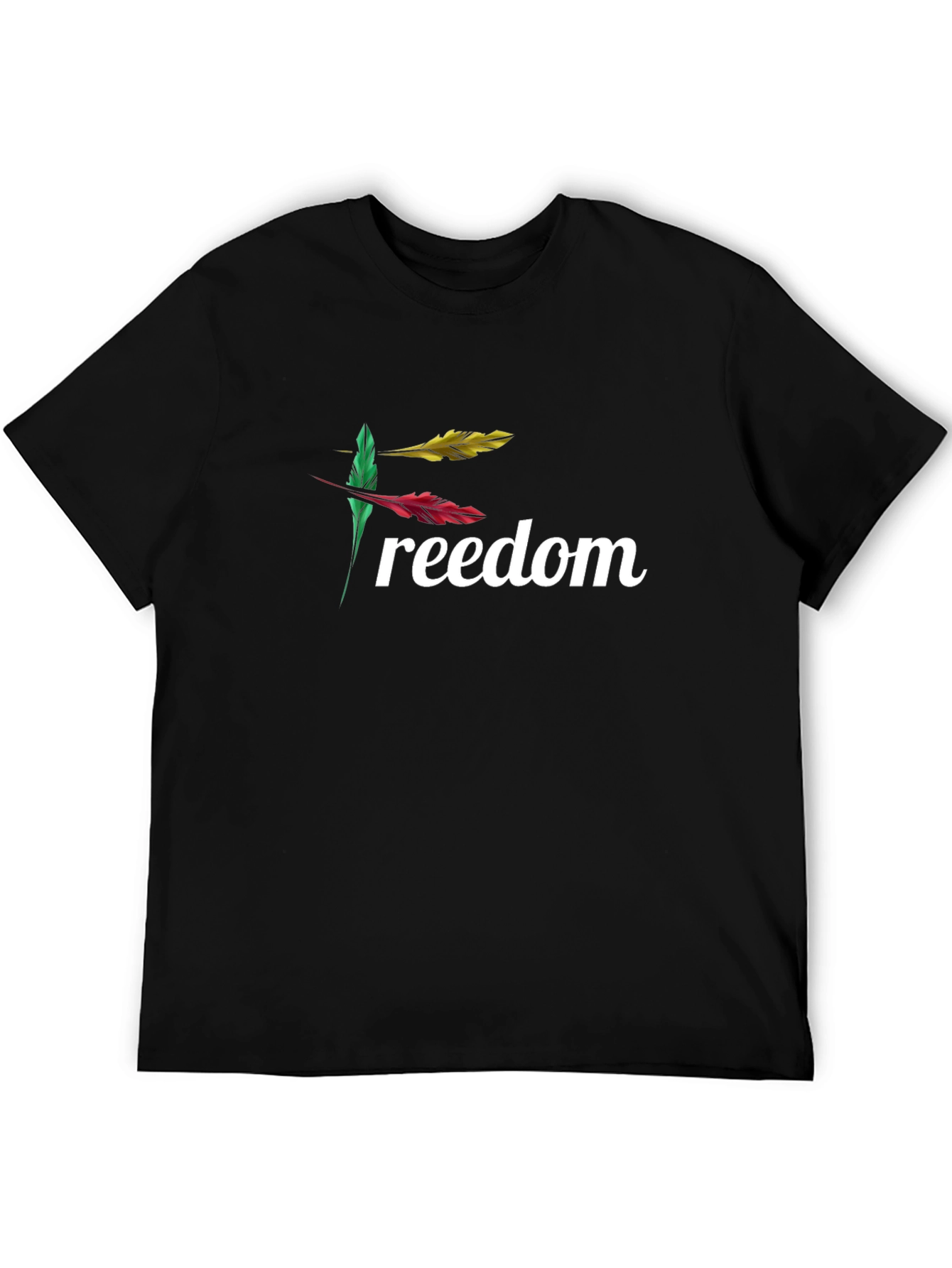 Freedom Feather Graphic Black T-Shirt