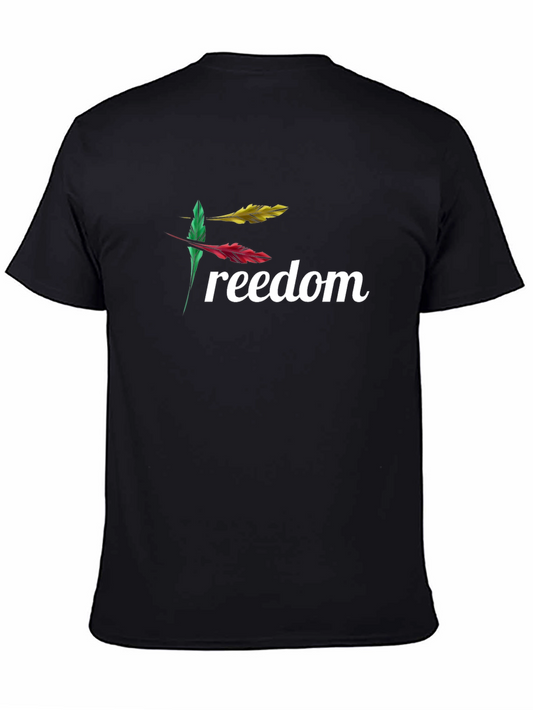 Freedom Feather Graphic Black T-Shirt
