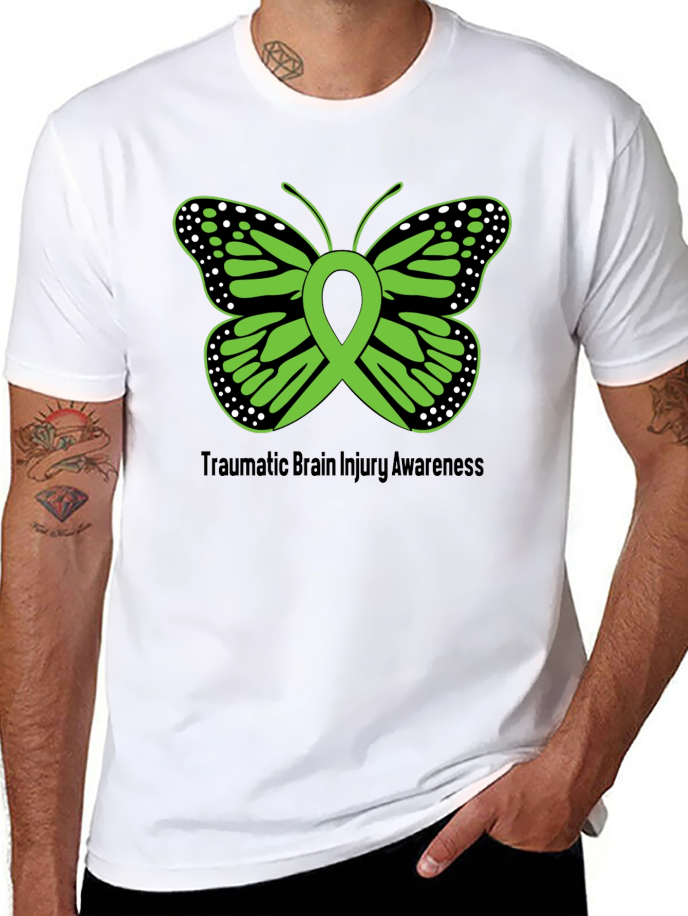 Traumatic Brain Injury Awareness Butterfly T-Shirt