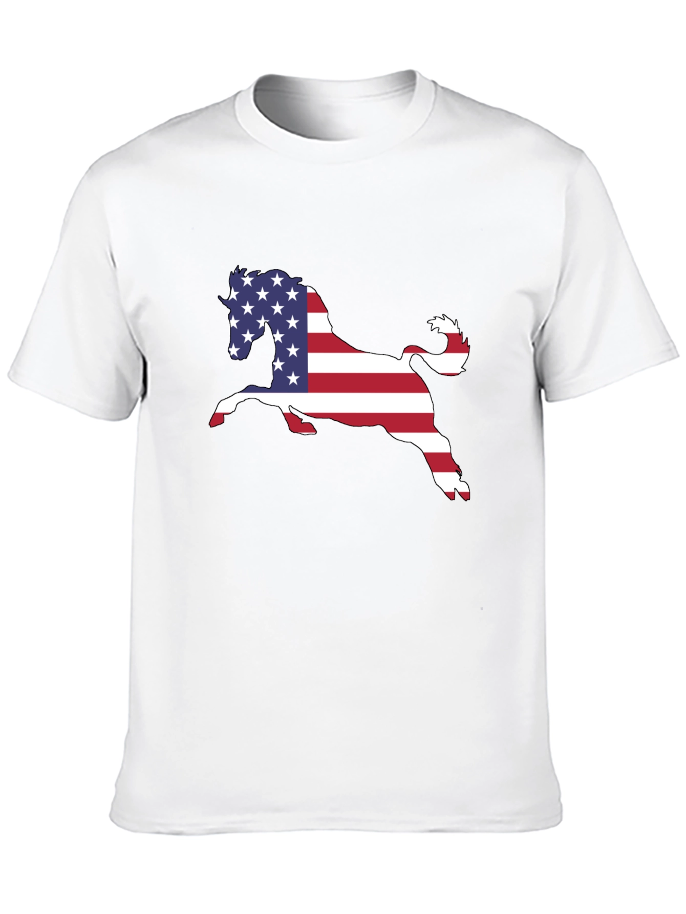 American Flag Horse Black T-Shirt