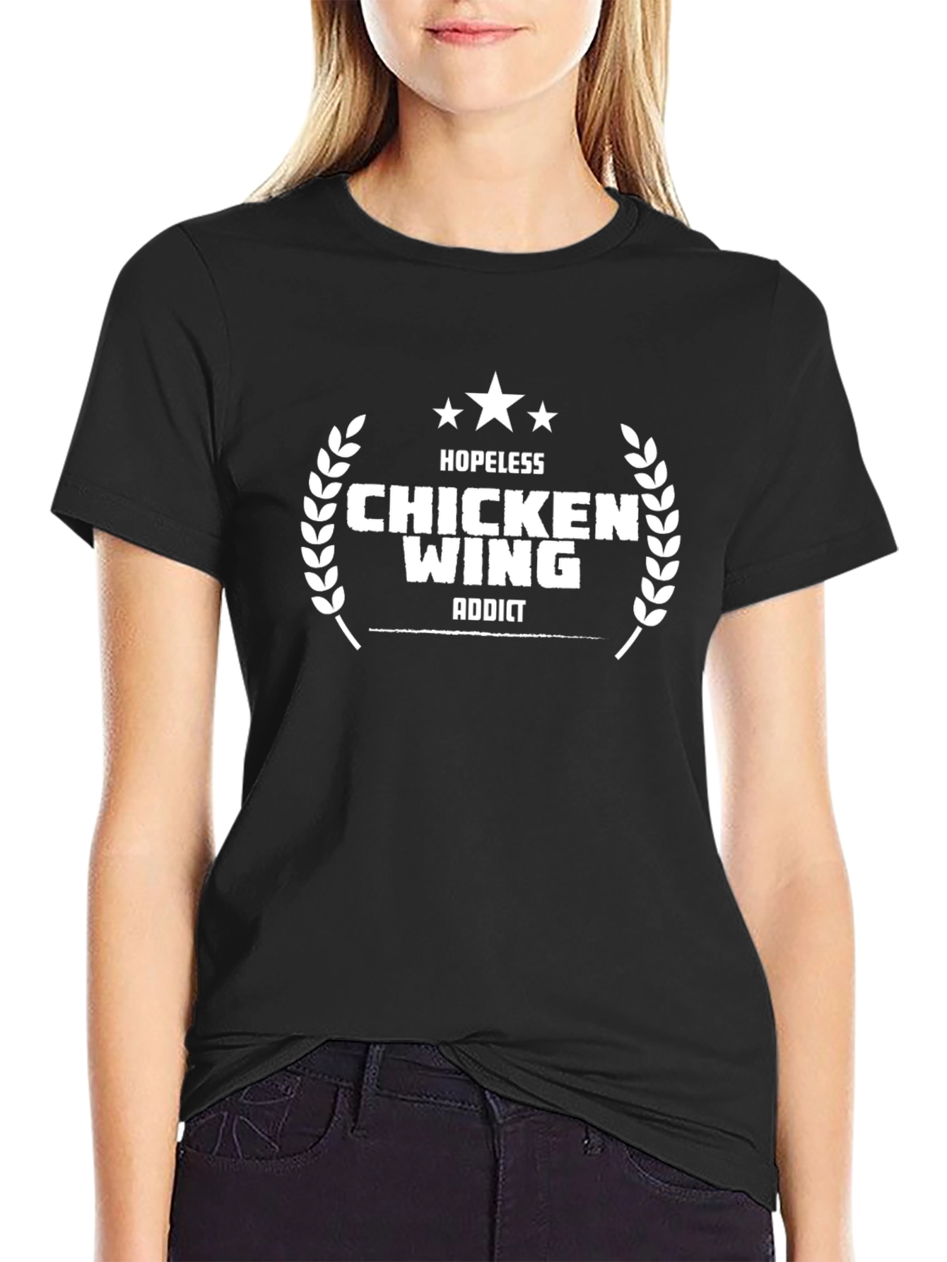 Chicken Wing Addict Black T-Shirt