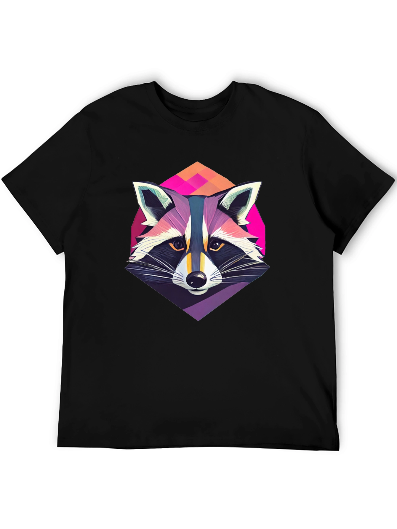 Cool Raccoon Graphic Tee - Mens Black T-Shirt