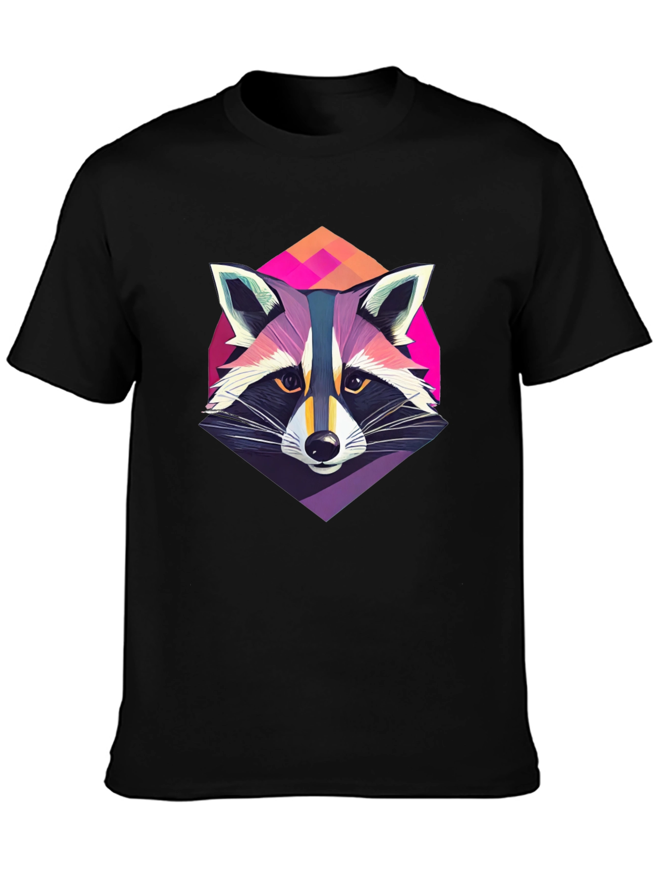 Cool Raccoon Graphic Tee - Mens Black T-Shirt