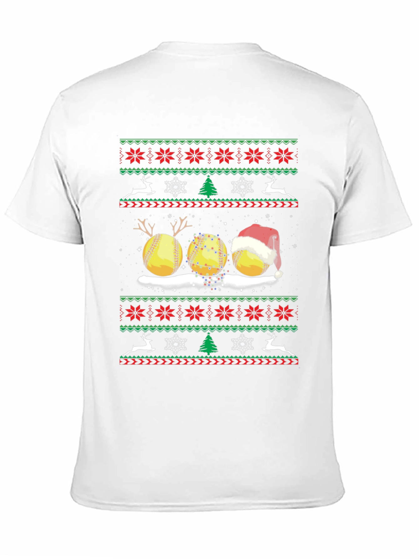 Festive Softball Christmas Sweater T-Shirt