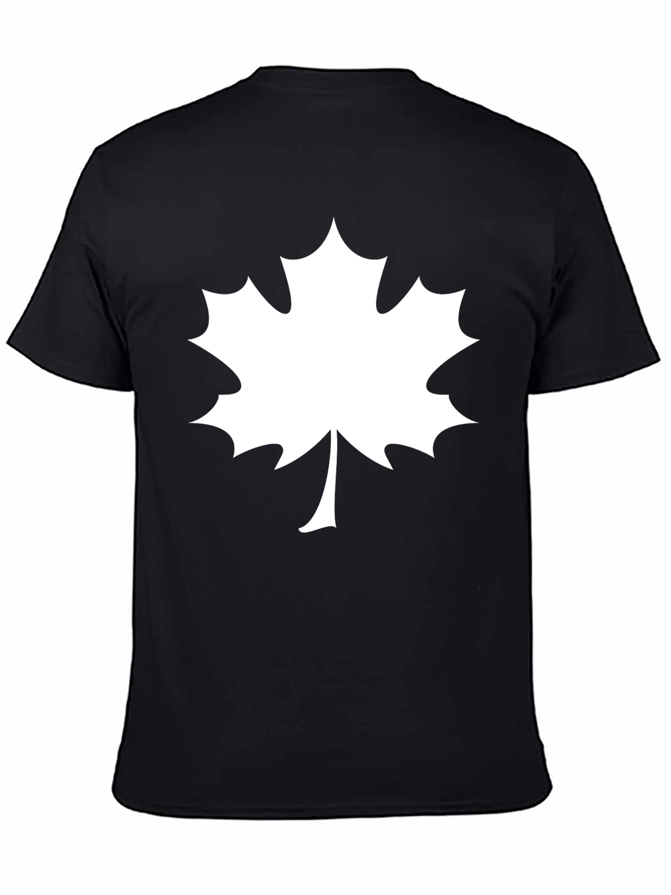 Maple Leaf Graphic Tee - Black Cotton T-Shirt