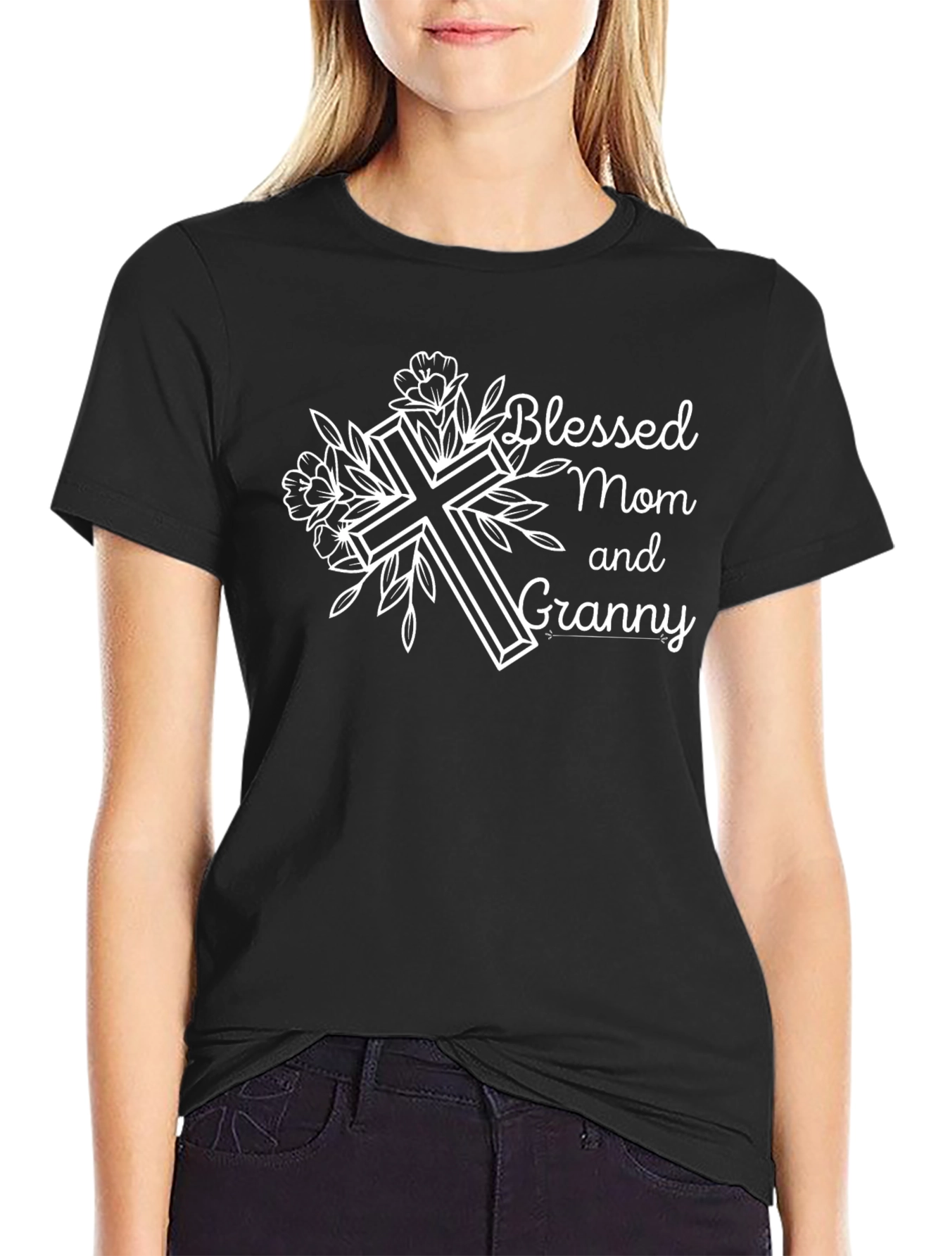 Blessed Mom and Granny Black T-Shirt