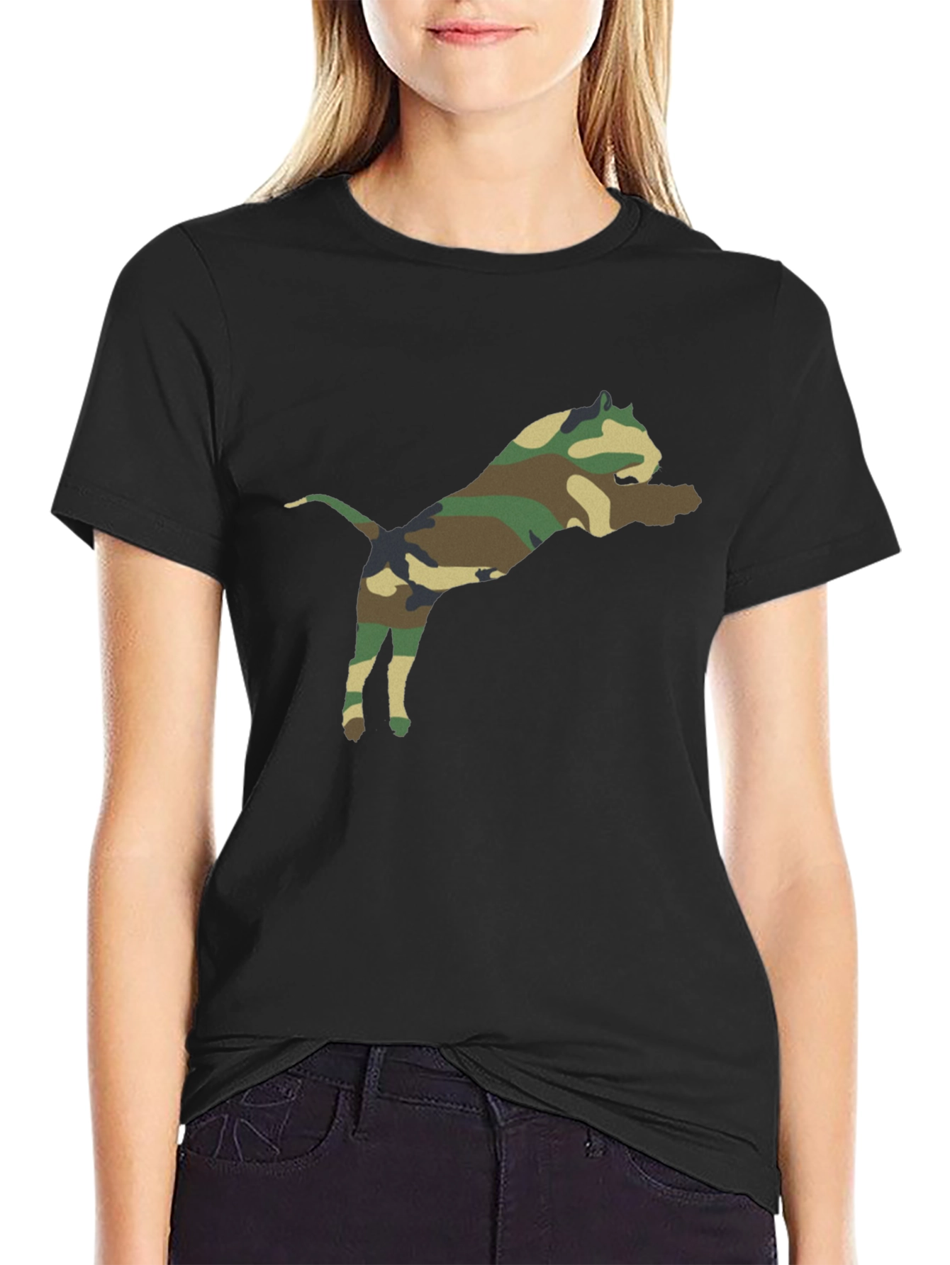 Camo Pitbull T-Shirt – Bold Dog Lover Graphic Tee