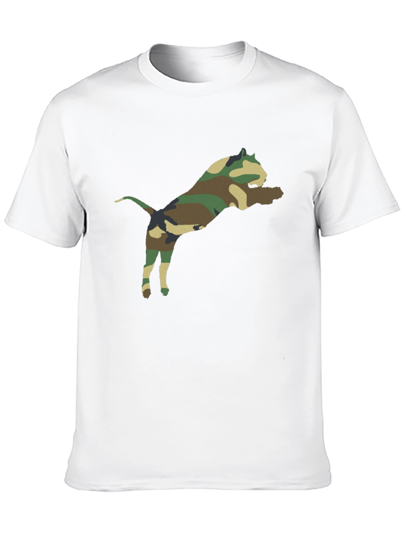 Camo Pitbull T-Shirt – Bold Dog Lover Graphic Tee