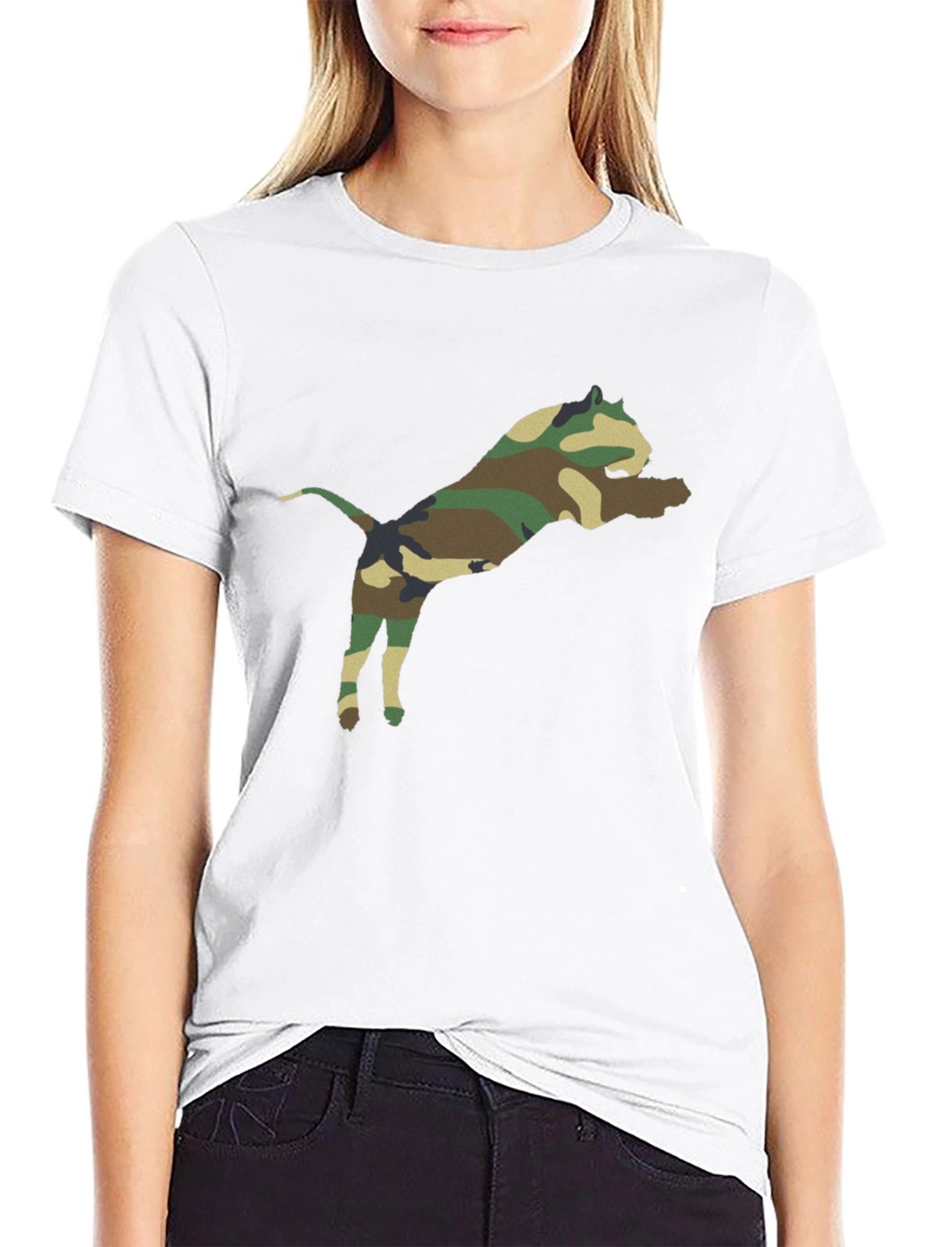 Camo Pitbull T-Shirt – Bold Dog Lover Graphic Tee
