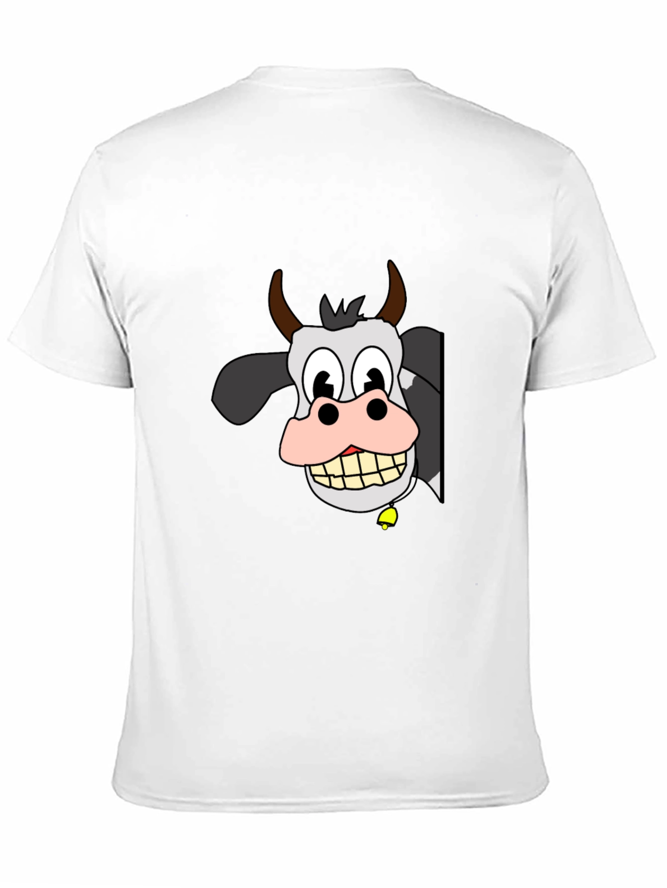 Funny Cow Cartoon Black T-Shirt