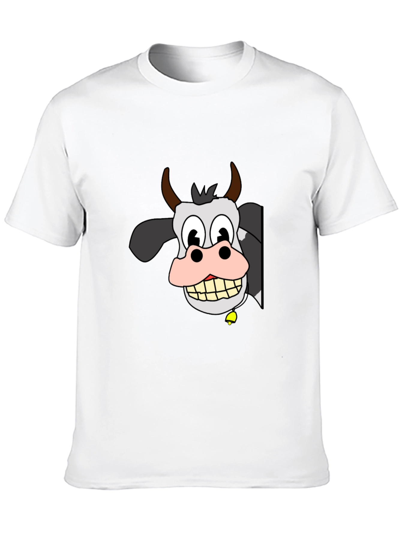 Funny Cow Cartoon Black T-Shirt