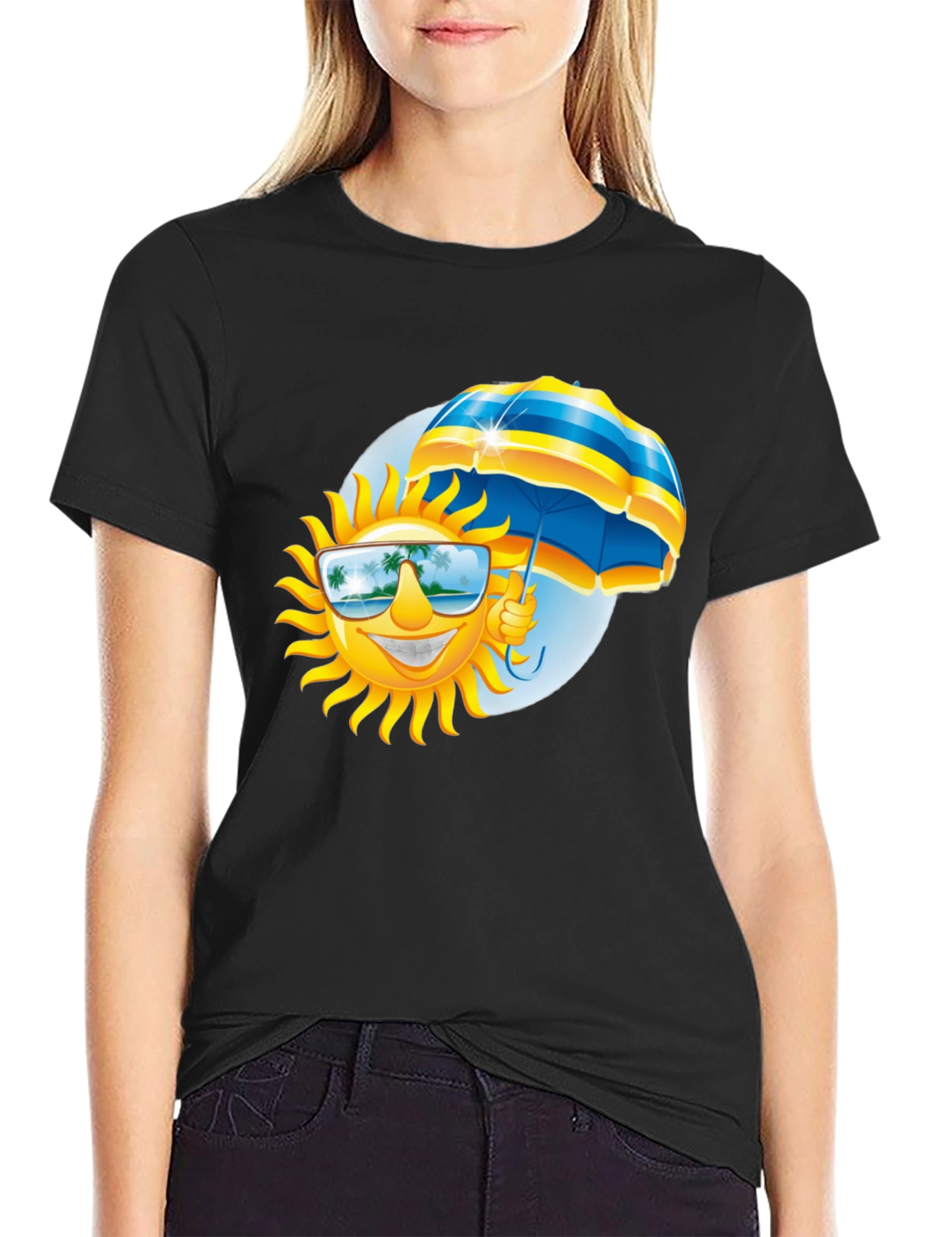 Summer Sun & Shade Graphic Tee - Black