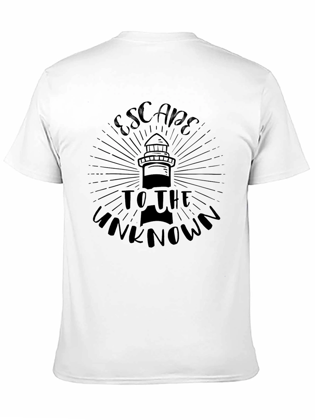Escape to the Unknown Lighthouse Black T-Shirt