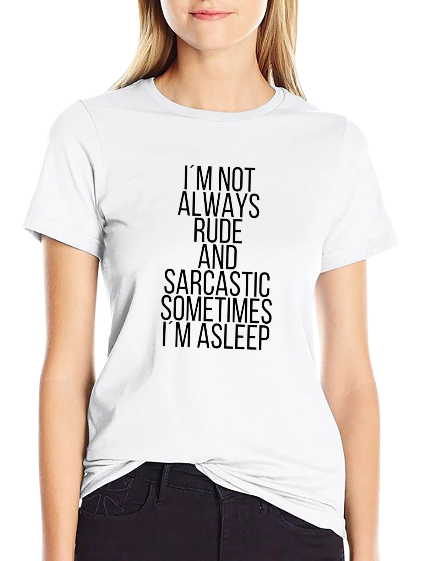Sarcastic Asleep Black T-Shirt