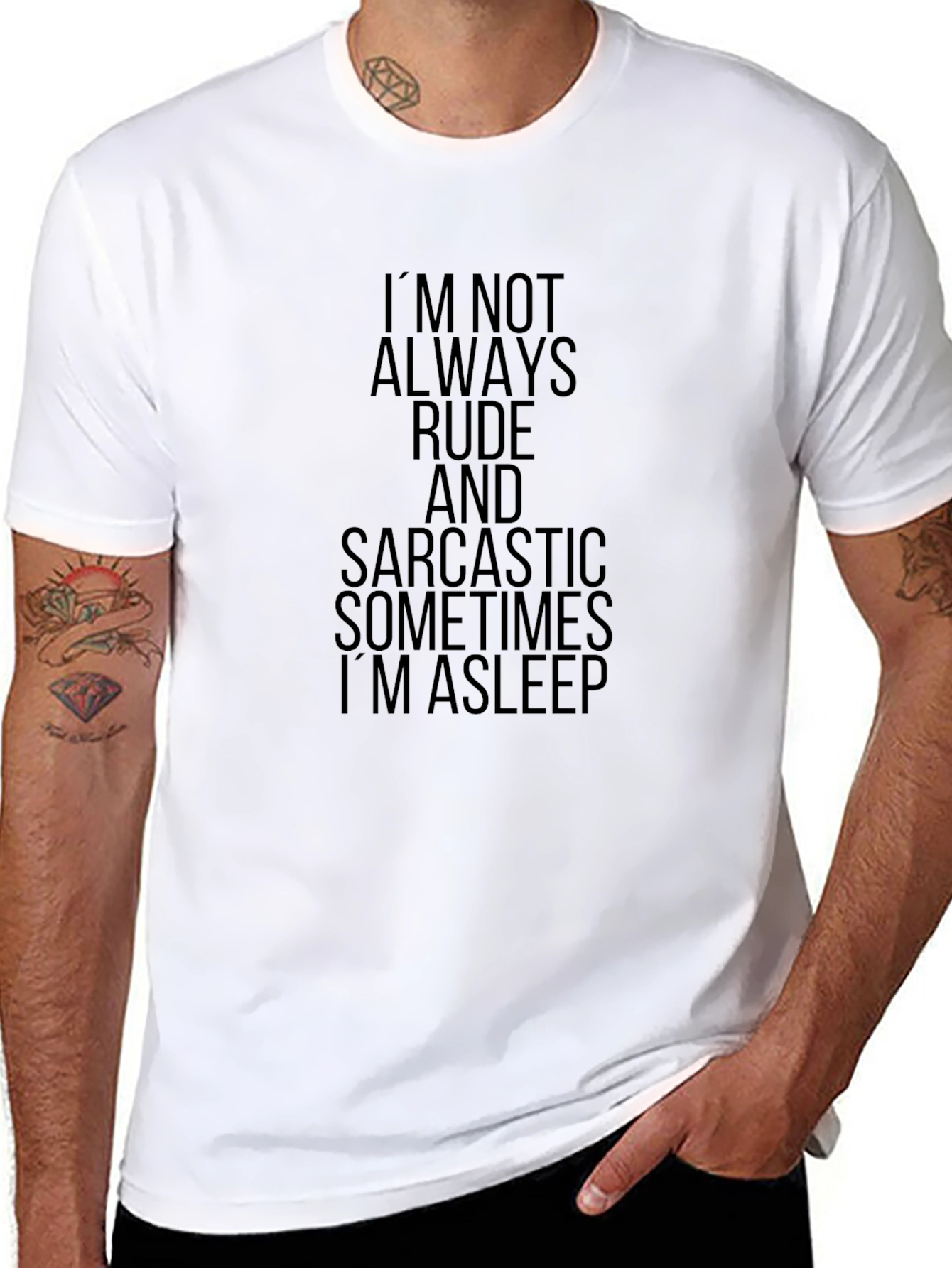 Sarcastic Asleep Black T-Shirt