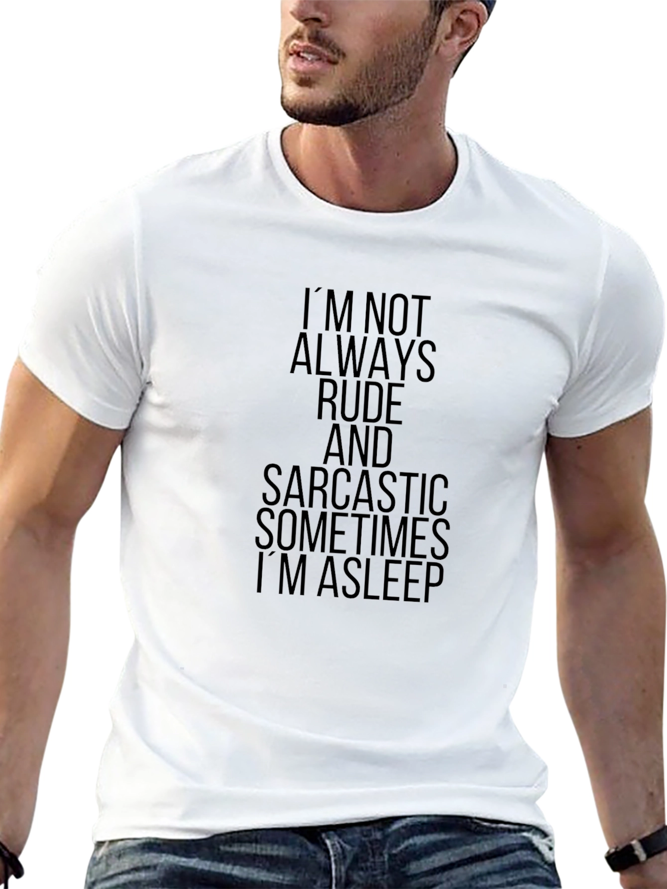 Sarcastic Asleep Black T-Shirt