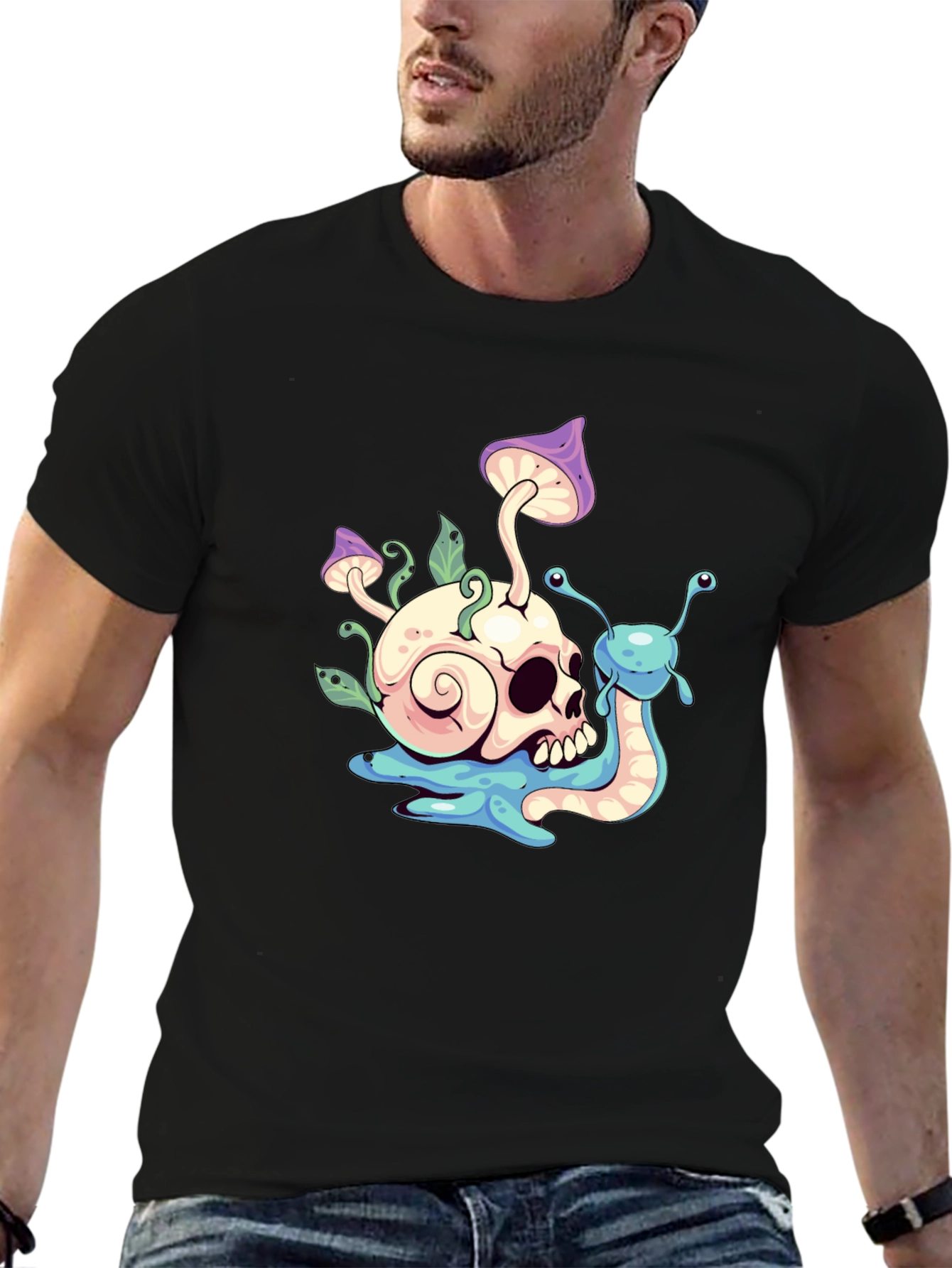 Skull Snail Graphic T-Shirt