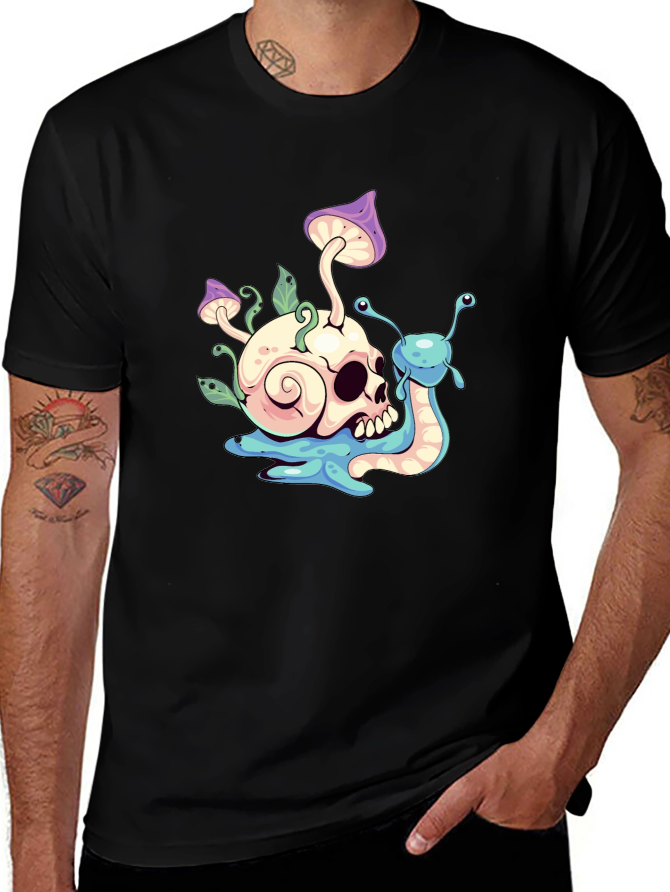 Skull Snail Graphic T-Shirt