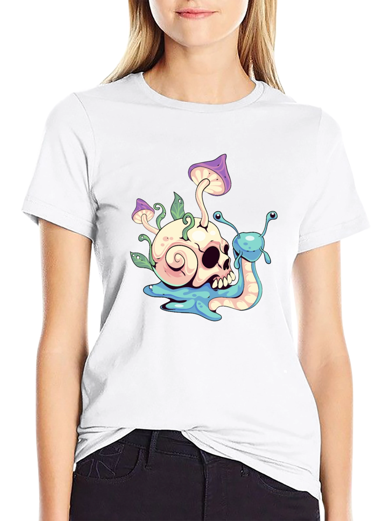Skull Snail Graphic T-Shirt