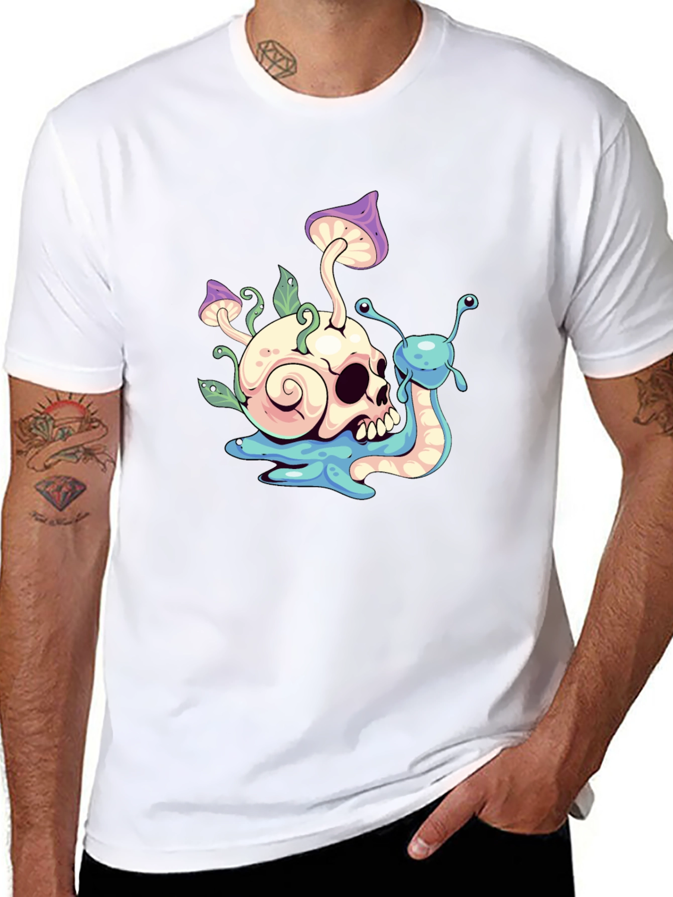 Skull Snail Graphic T-Shirt