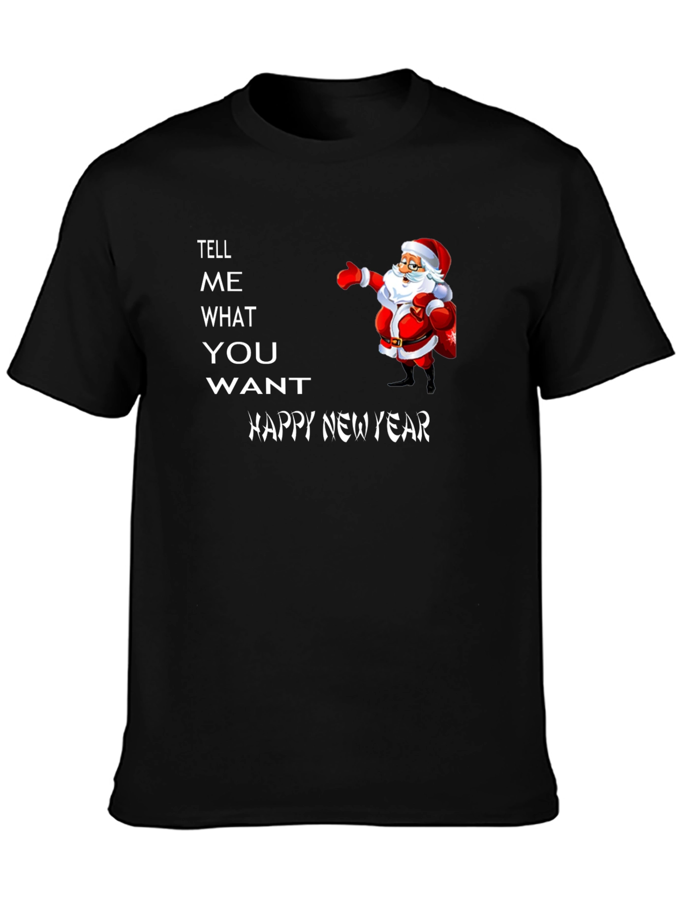 Festive Santa T-Shirt - Happy New Year Graphic Tee
