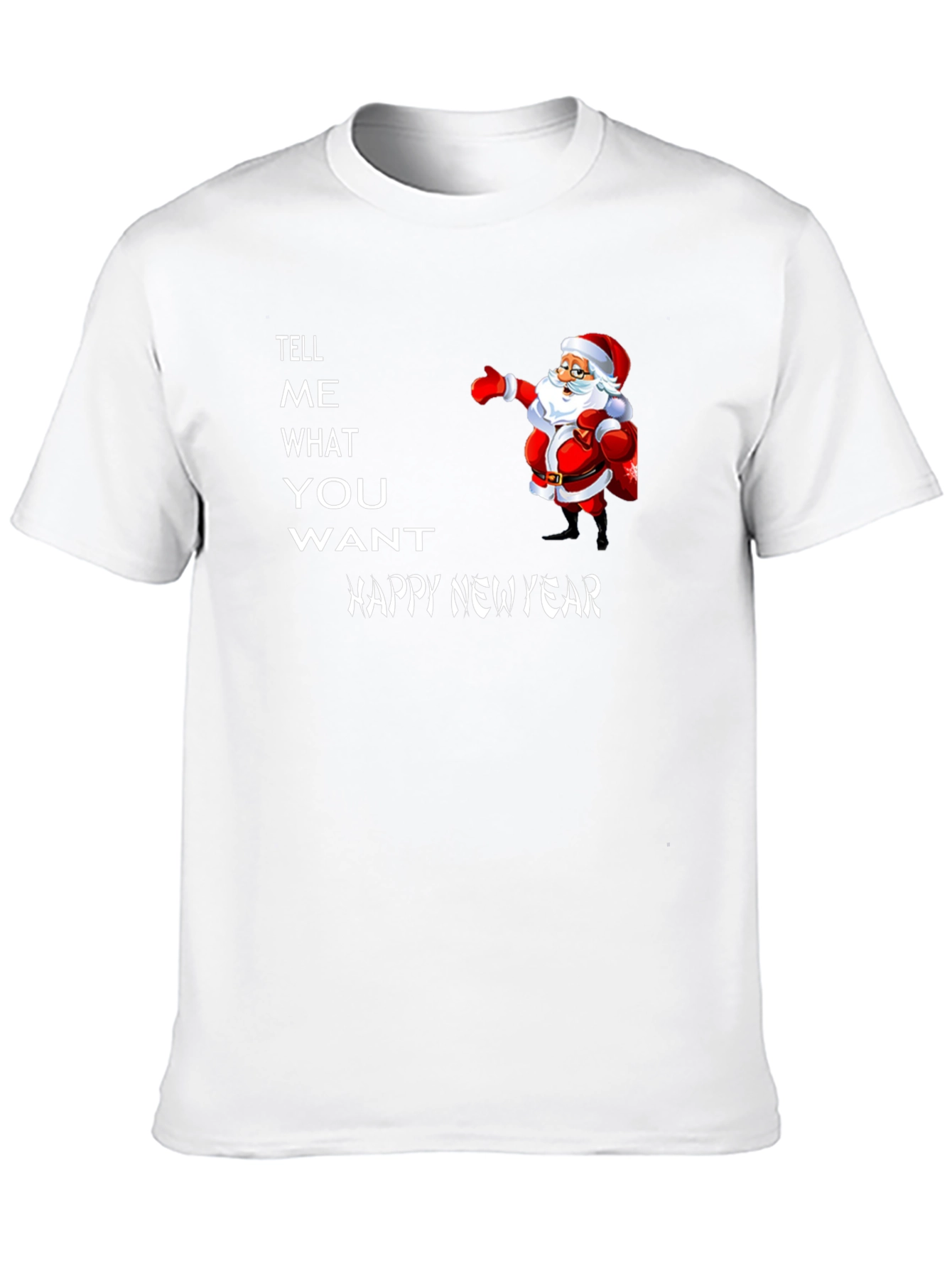 Festive Santa T-Shirt - Happy New Year Graphic Tee