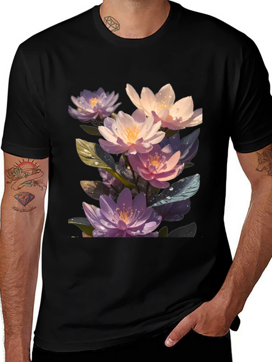 Floral Lotus Graphic T-Shirt - Premium Comfort Fit
