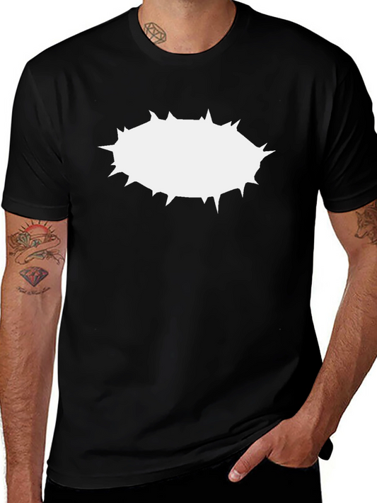 Mens Black T-Shirt with White Burst Design