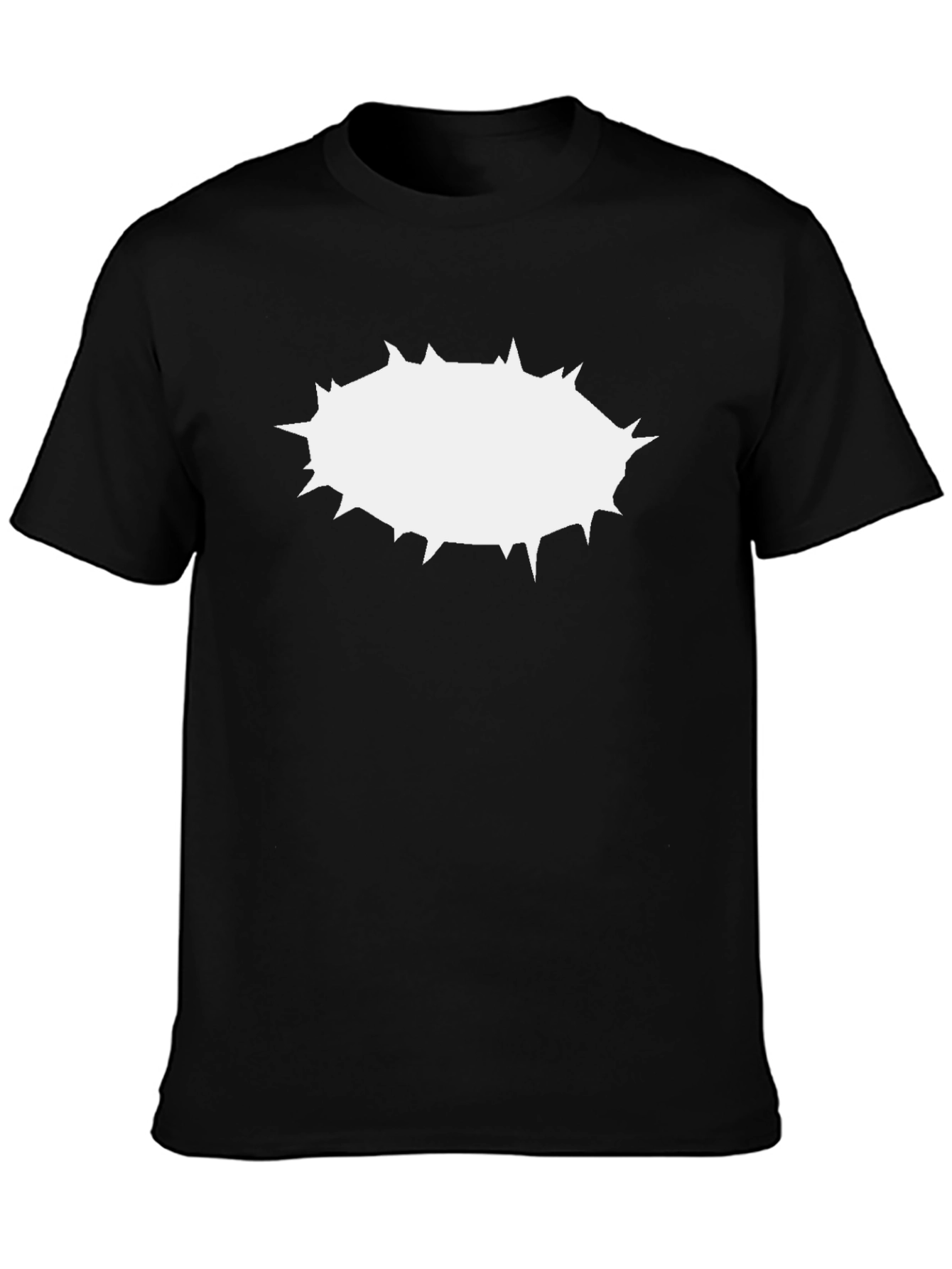 Mens Black T-Shirt with White Burst Design