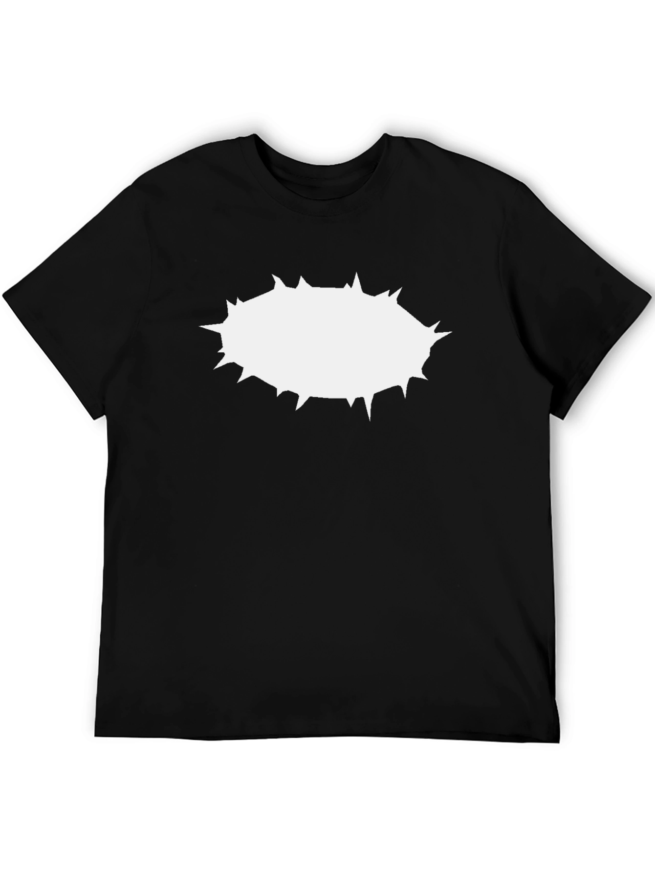 Mens Black T-Shirt with White Burst Design