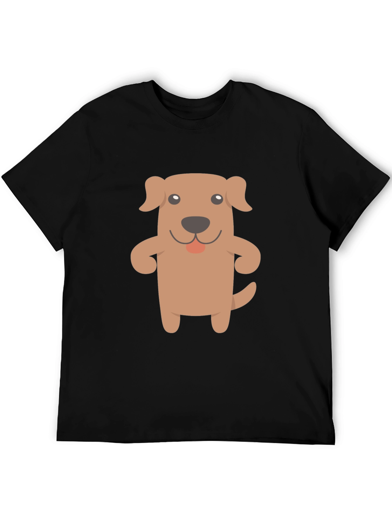 Cartoon Dog Graphic Black T-Shirt