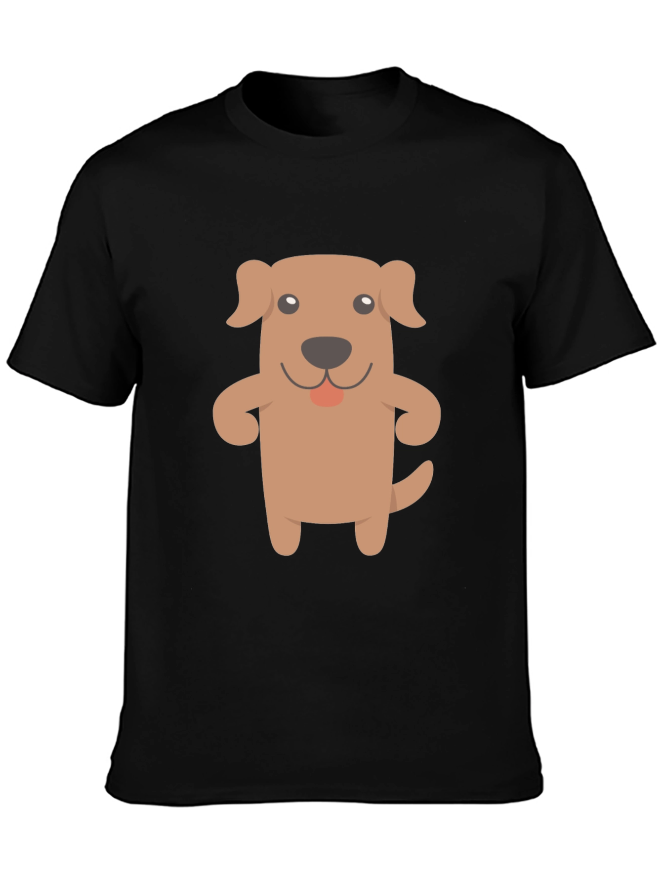 Cartoon Dog Graphic Black T-Shirt