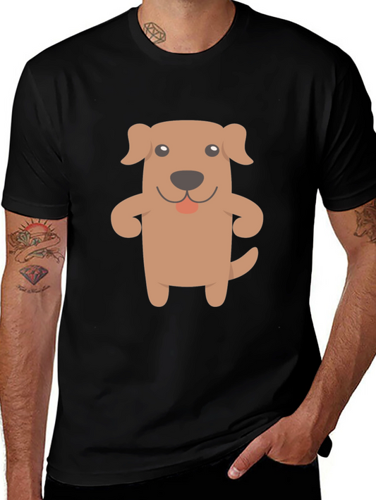 Cartoon Dog Graphic Black T-Shirt