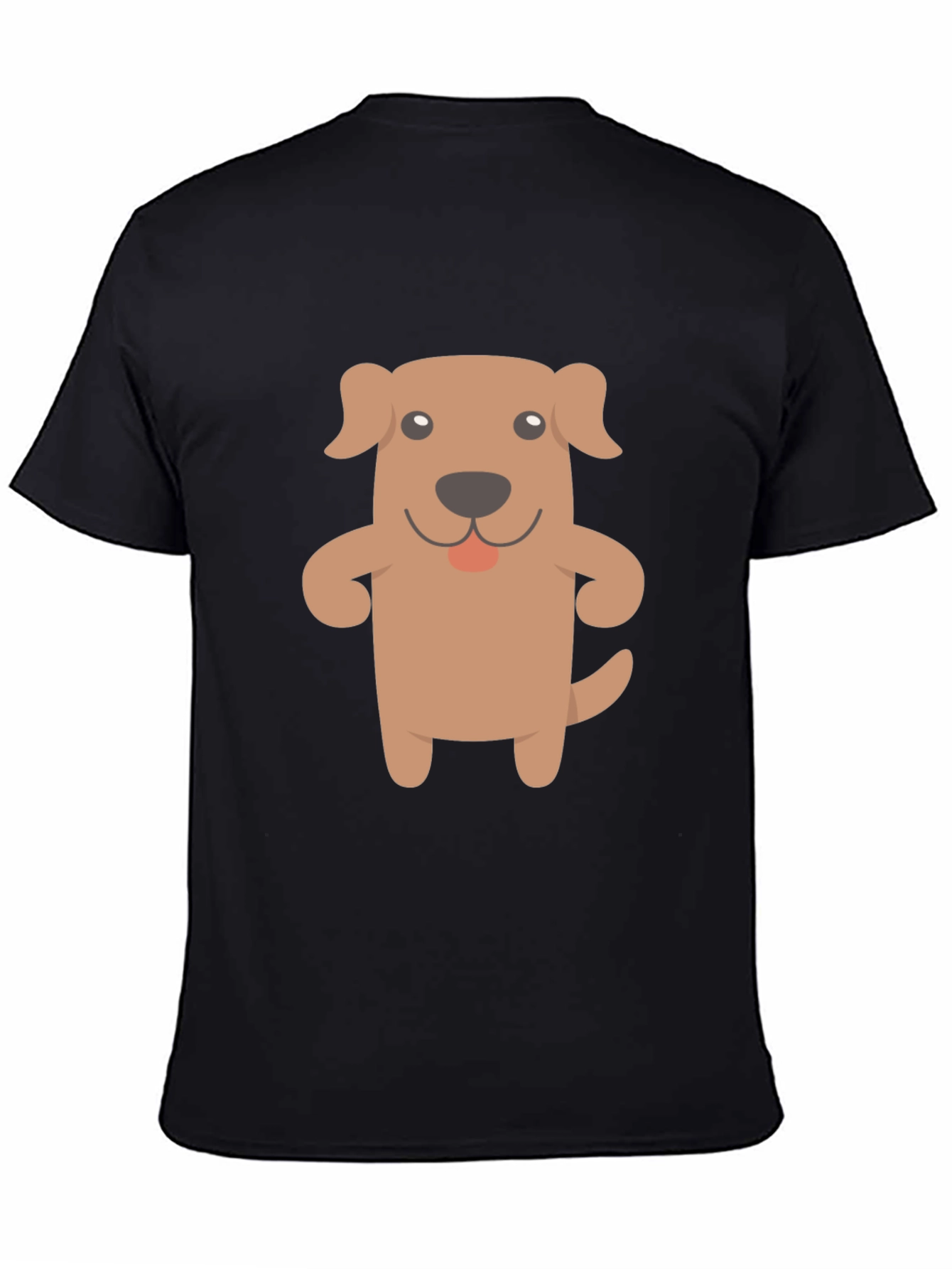 Cartoon Dog Graphic Black T-Shirt